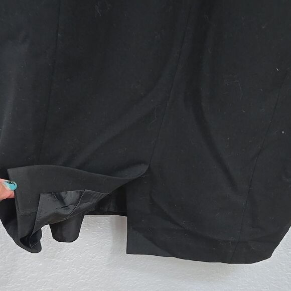 Calvin Klein Pleated Bust Sheath Dress Solid Black Cap Sleeves Career Office - Picture 8 of 8